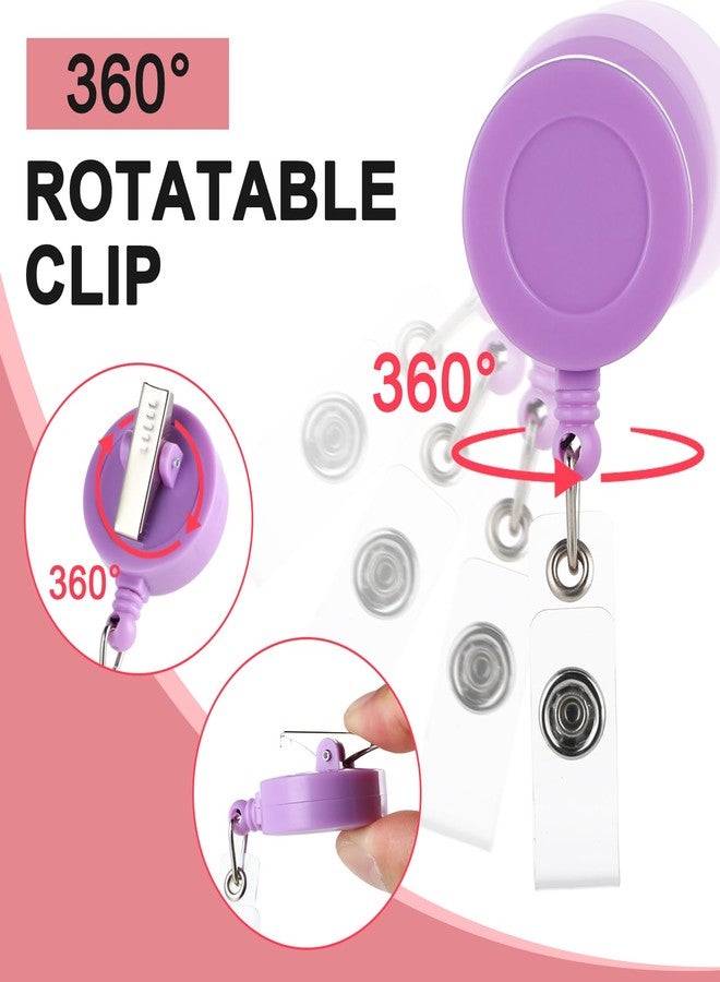 Coinarin Retractable Badge Reels with Swivel Clip - Bulk Heavy Duty Retractable Badge Holders, ID Card Name Tag Holder Clips for Teacher Student Worker Employee (Pack of 12) - Image 2