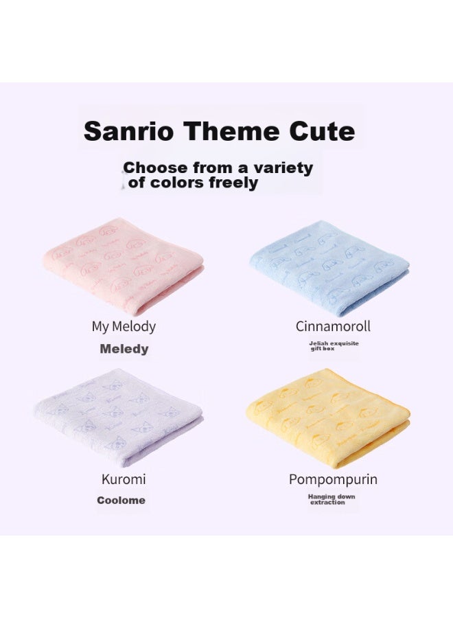 Miniso Sanrio Ultra-fine Fiber Towel, Soft, Absorbent, Quick-drying, For Face Washing And Bathing, 75x35cm, Coolomi Purple, 2-pack - Image 5