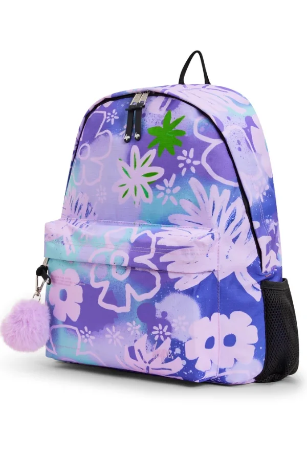 Hype Backpack Iconic Purple Floral Doodle