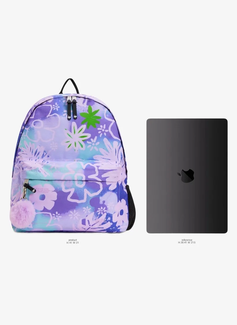 هايب Backpack Iconic Purple Floral Doodle