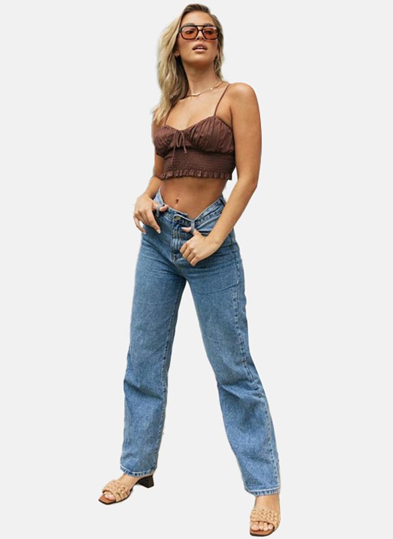 YUNIQEE Brown Cotton Bralette Crop Top  - Image 3