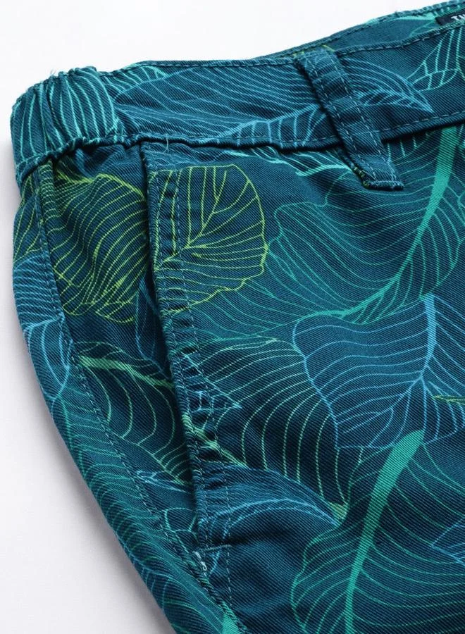 The Indian Garage Co Blue Men Blue Slim Fit Printed Shorts for Men | Best Price UAE