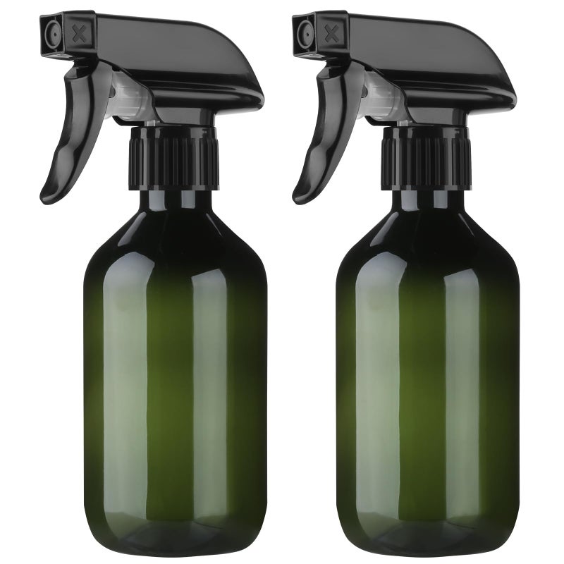 Arkeiliy 2-Pack Leakproof Spray Bottles (300ml/10oz) - Adjustable Nozzle for Fine Mist & Jet Stream | Premium Refillable Plastic Bottles for Hair Styling, Plant Misting, Cleaning Solutions (Green) - Image 1