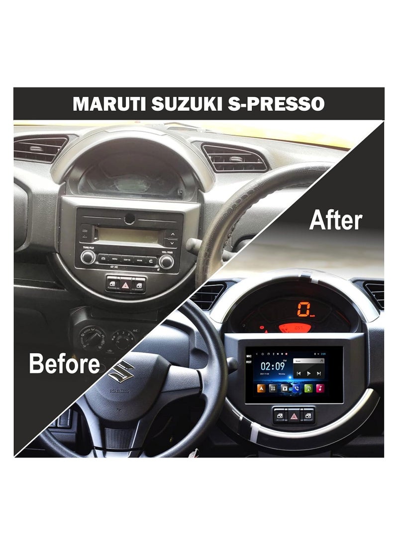 SHEZA STAR - Android Car Stereo for Maruti Suzuki S-Presso 2019 To 2020 6GB RAM 128GB ROM Support SIM Card, Apple Carplay, M-Link Wi-Fi BT, Radio GPS Navigation, 10 Inch IPS Touch Screen with AHD Camera Included - Image 1