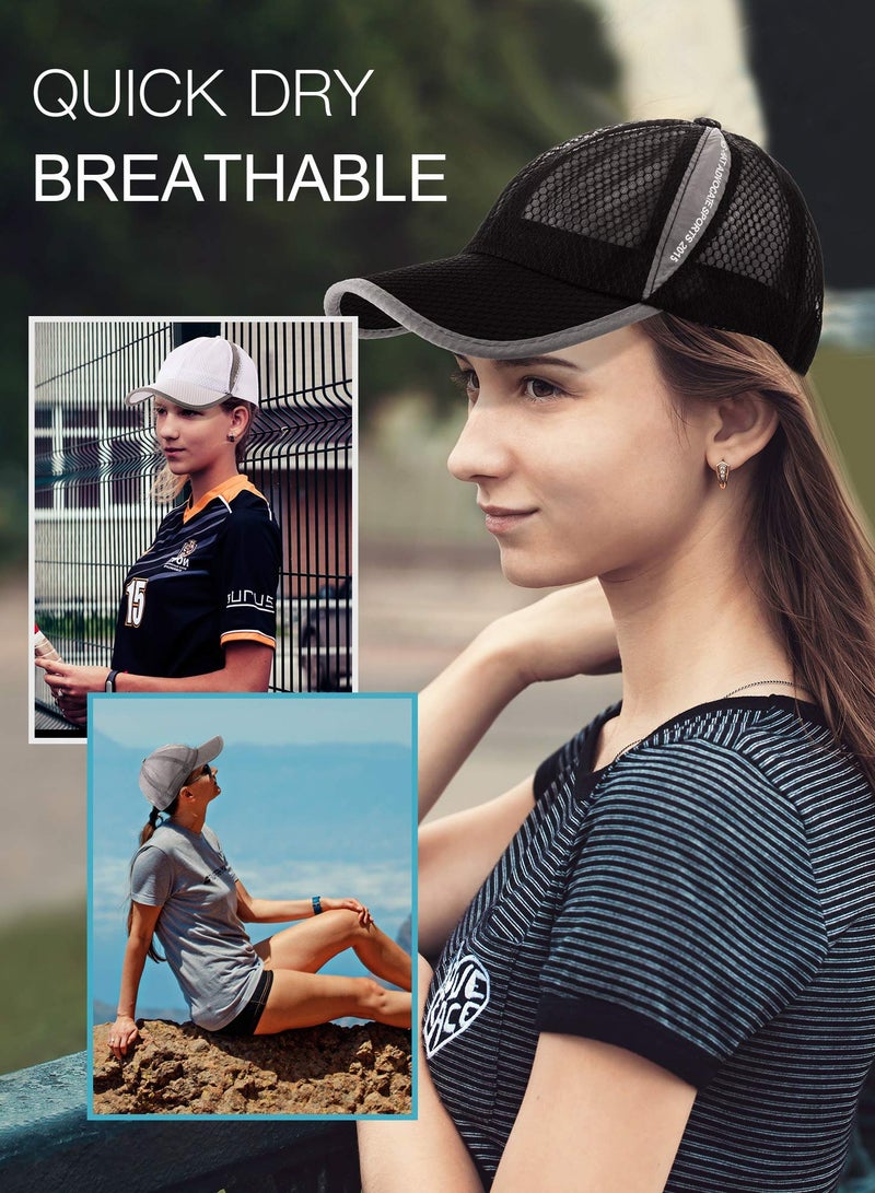 Quick-Dry Breathable Baseball Cap - Adjustable Lightweight Mesh Tennis Hat for Running and Outdoor Sports (Set of 4) - Perfect for Summer Activities - Image 4