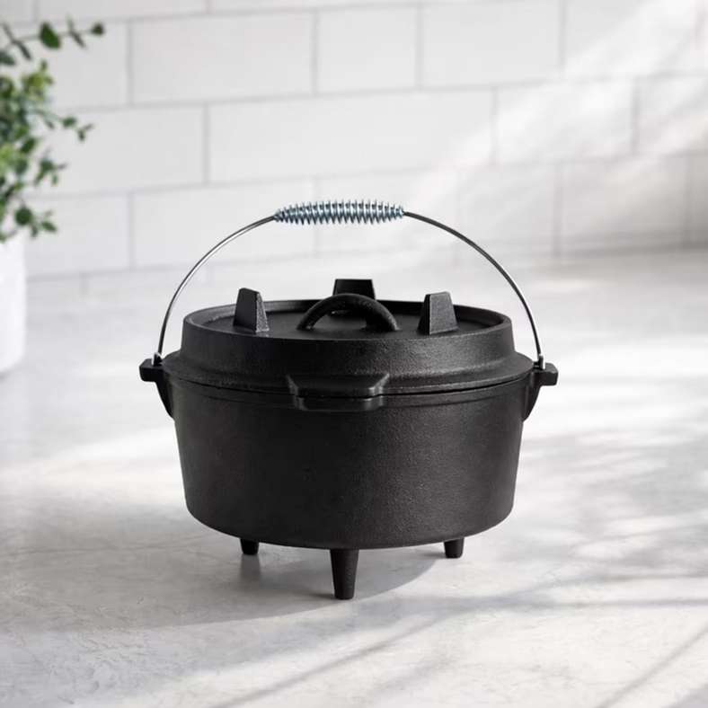 Pan Home Cast Iron Barbeque Pot 4.3L - Black - Image 1