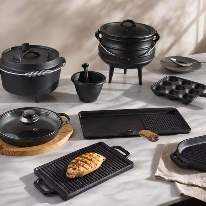 Pan Home Cast Iron Barbeque Pot 4.3L - Black - Image 2