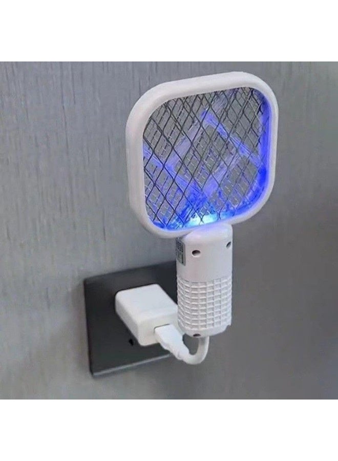 صاعق ناموس كهربائي 2 في 1 محمول – قابل لإعادة الشحن بمنفذ USB – مضرب وصاعق بحجم صغير للاستخدام الداخلي والخارجي  - Image 1