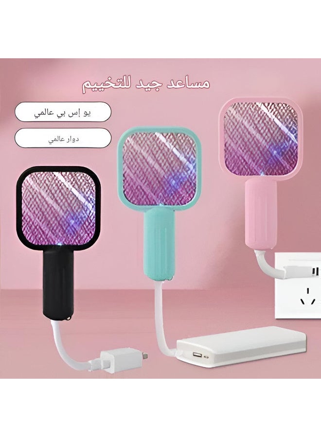 صاعق ناموس كهربائي 2 في 1 محمول – قابل لإعادة الشحن بمنفذ USB – مضرب وصاعق بحجم صغير للاستخدام الداخلي والخارجي  - Image 3