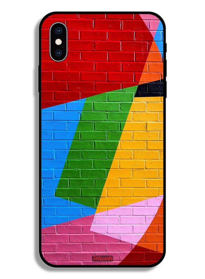 Tolwak جراب حماية لجهاز Apple iPhone XS Max برسومات جدارية ملونة - Image 2