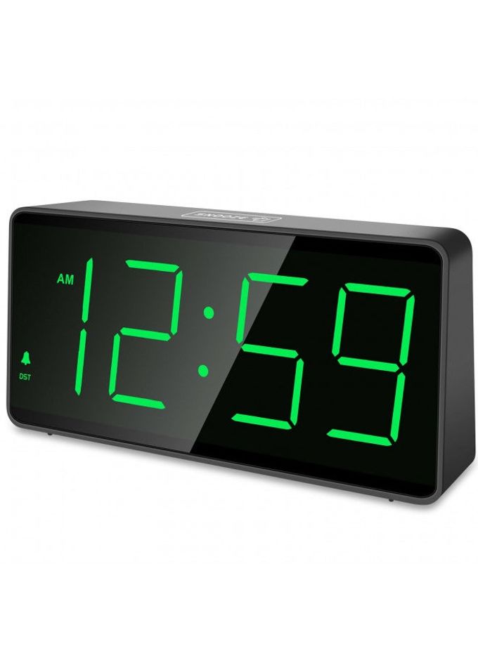 Peakeep Battery Operated Digital Clock, Alarm Clock for Bedrooms Cordless Large Big Numbers 4 Dimmers for Seniors, Adjustable Volume Loud Alarm Clock for Heavy Sleepers Adults (Green Digits) - Image 1
