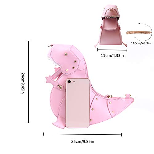 SUKUTU Upgrade Dinosaur Shape PU Leather Rivet Purses for Women, New Girls Crossbody Purses Shoulder Bag - Image 5