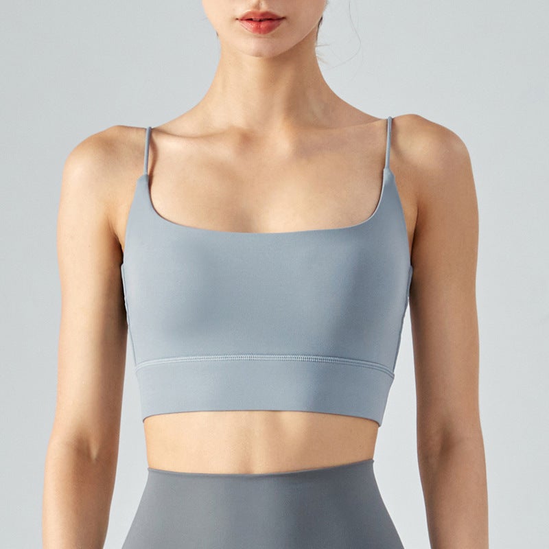 Generic Padded Yoga Sports Tank Top, Womens Fitness Vest rhino gray 