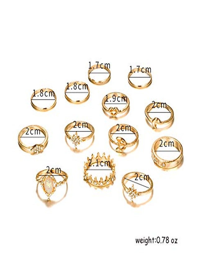CSIYANJRY99 Boho Gold Rings for Women Star Moon Knuckle Ring Set,Vintage Stackable Midi Finger Rings Cute Trend Aesthetic Jewelry (C) - Image 5