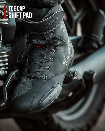 RIDEIRON Motorcycle Shoes Men CE Certified Protective Riding Boots with AntiSlip Sole Side Zipper Road Street Motocross - Image 3