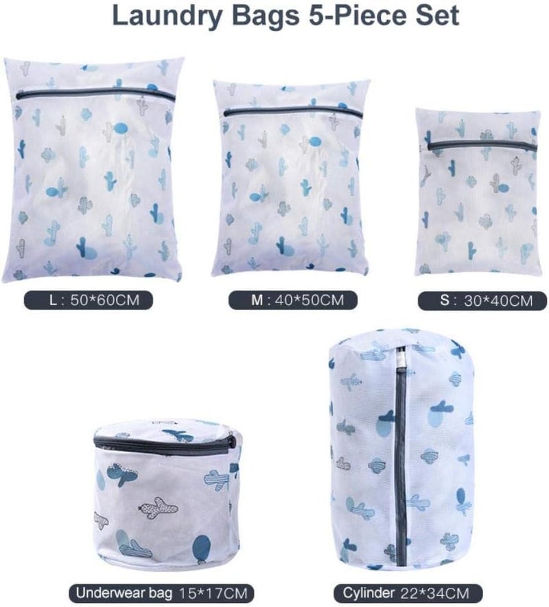 BEHAHAI Mesh Laundry Bags for Delicates with Premium Zipper Travel Storage Organize Bag Clothing Washing Bags for Laundry Blouse Bra 5PCS PRINT MESH BAG SET - Image 2