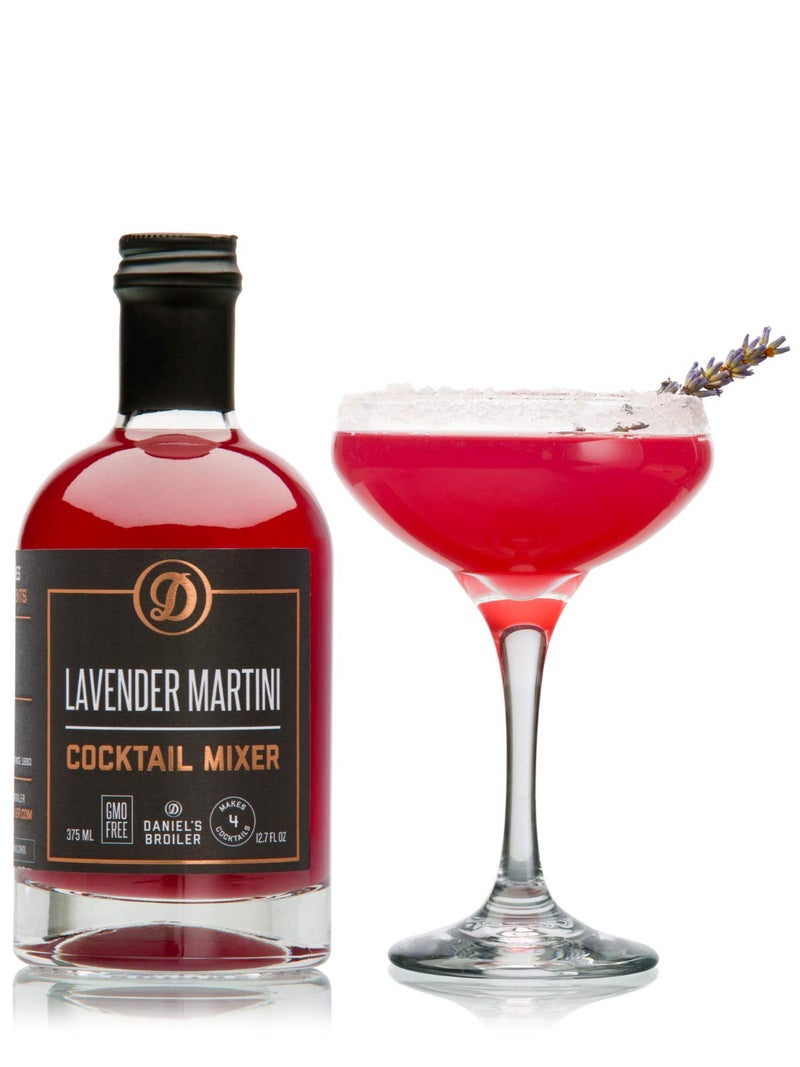 Daniel’s Broiler, Lavender Martini Cocktail Mixer, Straight from our Steakhouse, Just Add Spirits & Garnish, Small Batch Craft Cocktails made with Lavender, Lemon, Cranberry & Organic Sugar (375 ml) - Image 1