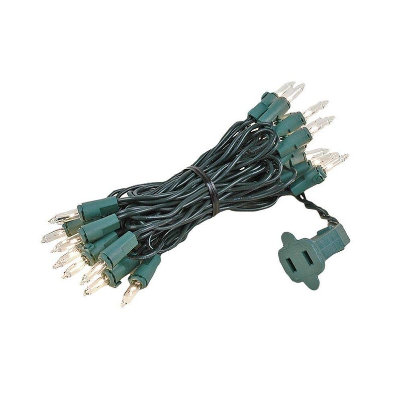 Novelty Lights 5 Feet 20 Bulbs Vintage Short Mini Light String Clear Bulbs on Green Wire 4Inch Spacing Fairy Lights Connectable EndtoEnd UL Listed for IndoorOutdoor