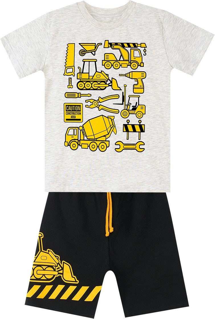Mshb&G Construction Vehicles Boys T-Shirt Shorts Set - Image 3