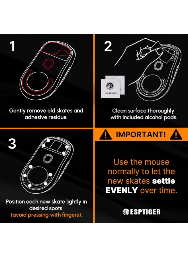 إسبتايجر وسادات فأرة الألعاب العامة ESPTIGER ICE V2 Dots المصنوعة من PTFE (افعلها بنفسك) - Image 4
