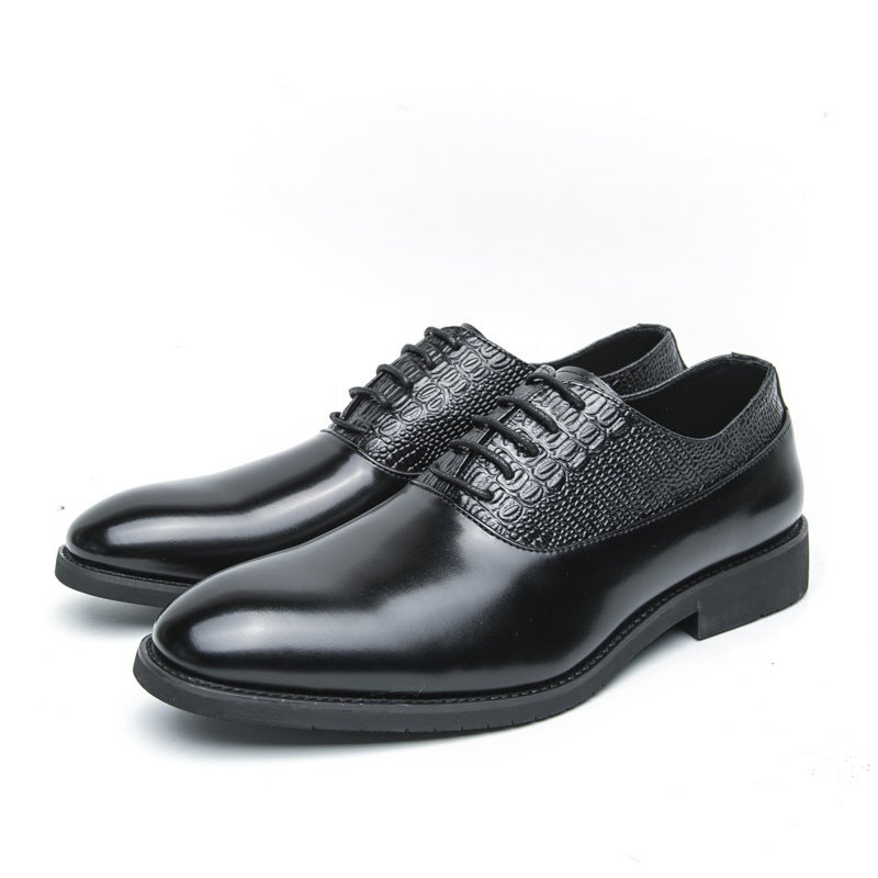 Large Size Men'S Lace-Up Pointed Leather Shoes Formal Business Casual Shoes British Style Derby Shoes Office Men'S Shoes - Image 5