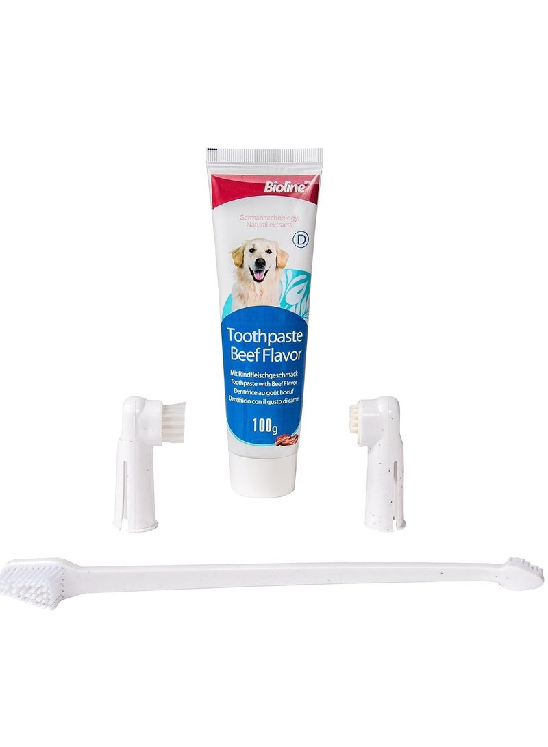 بايولاين مجموعة بيولين للعناية بالأسنان، تنظف الأسنان وتنعش النفس بنكهة اللحم البقري - 100 جم - Image 2