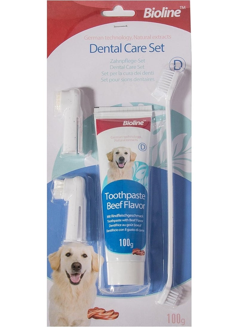 بايولاين مجموعة بيولين للعناية بالأسنان، تنظف الأسنان وتنعش النفس بنكهة اللحم البقري - 100 جم - Image 4