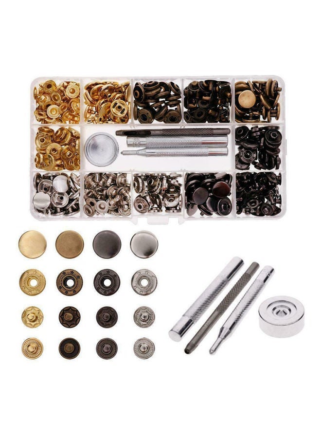 Loquat 120 Set Leather Snap Fasteners Kit Multicolour - Image 1