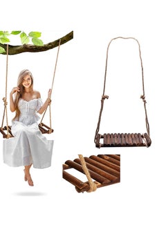 HOME TASTE Hometaste Wooden Tree Swing - Perfect For Children And Adults - Indoor And Outdoor Garden Swing - Premium Quality Wood - Relax And Play In Your Yard, Garden, Or Indoors 