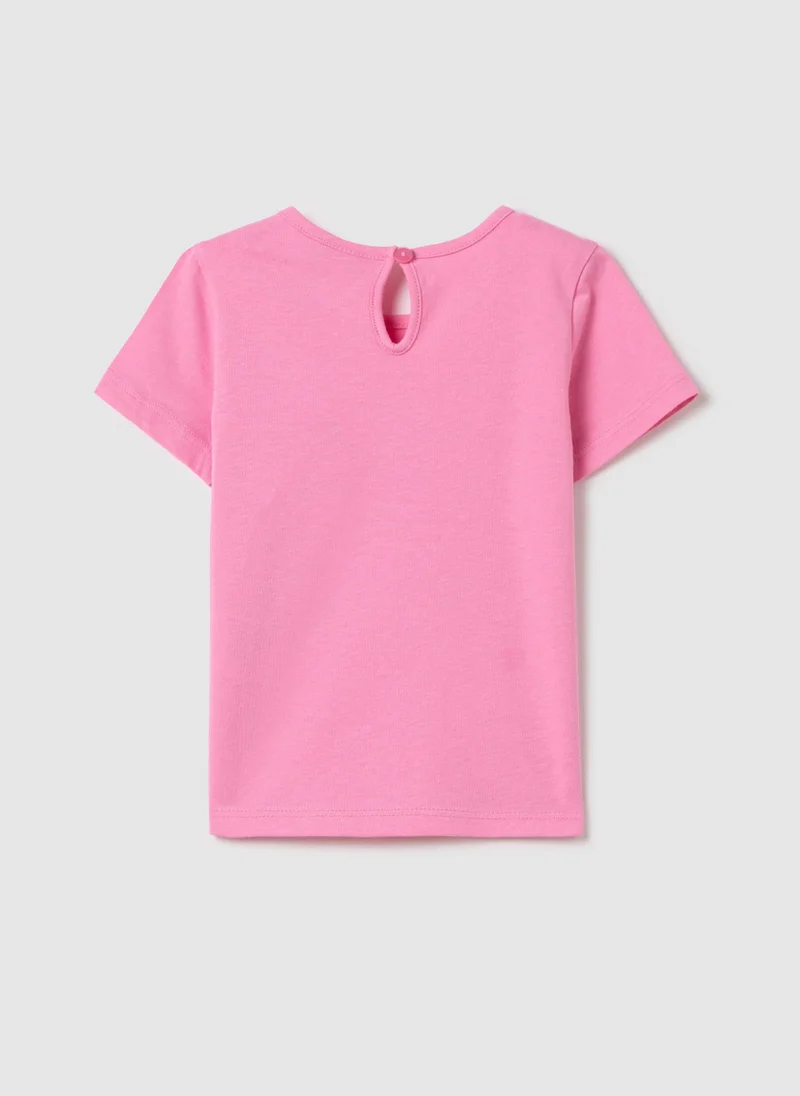 او في اس Cotton T-Shirt With Strawberry Print