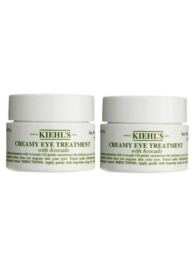 Kiehl's 2 PCS in set Creamy Eye Treatment Cream With Avocado 14g, Contain Vitamin A, Avocado Oil and Fatty Acids To Hydrate Skin, Reduce The Look Of Puffiness and Fine Lines, Unveil More Vigorous Looking Eye Area - Image 1