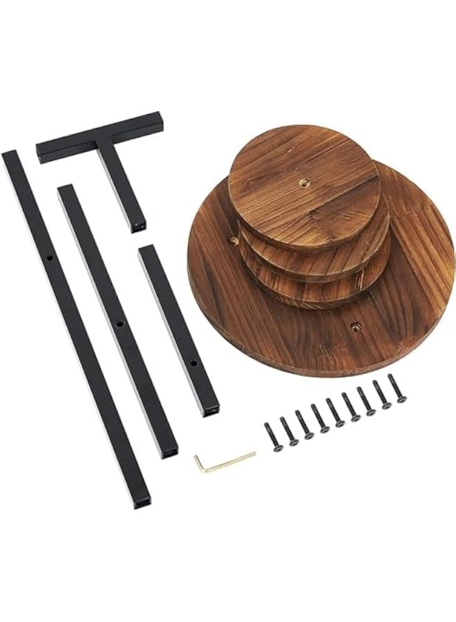 ميكسد حامل نباتات من 3 طبقات من بابوريتش، رف نباتات زاوية خشبي، رف عرض للنباتات المتعددة، حامل وعاء زراعة بنمط عصري، لغرفة المعيشة والشرفة والحديقة والفناء (خشب الجوز) - Image 3