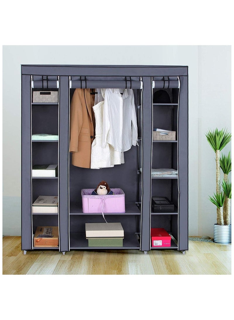 Non-woven Fabric Closet Organizer Portable Wardrobe with Shelves - Extra Strong and Durable Storage Solution - Image 4