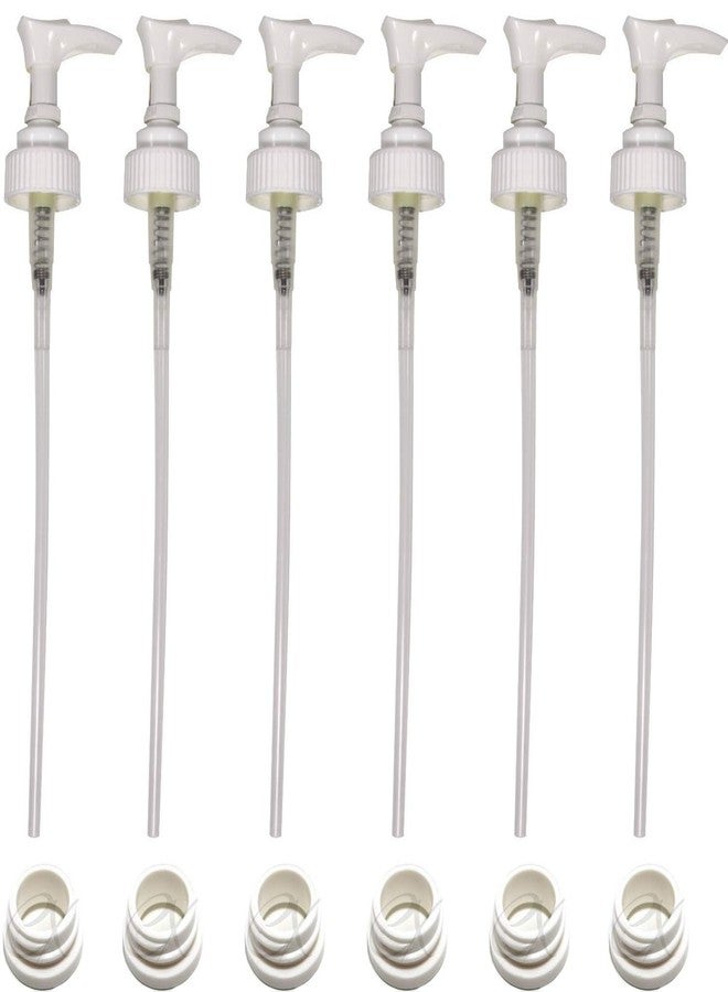 Creative Hobbies White Plastic Lotion Soap Dispenser Pumps with Glue On Screw Collars, Replacements for Soap and Lotion Pumps, Mason Jar Pumps or Bottles and DIY Crafts - 6 Sets - Image 1