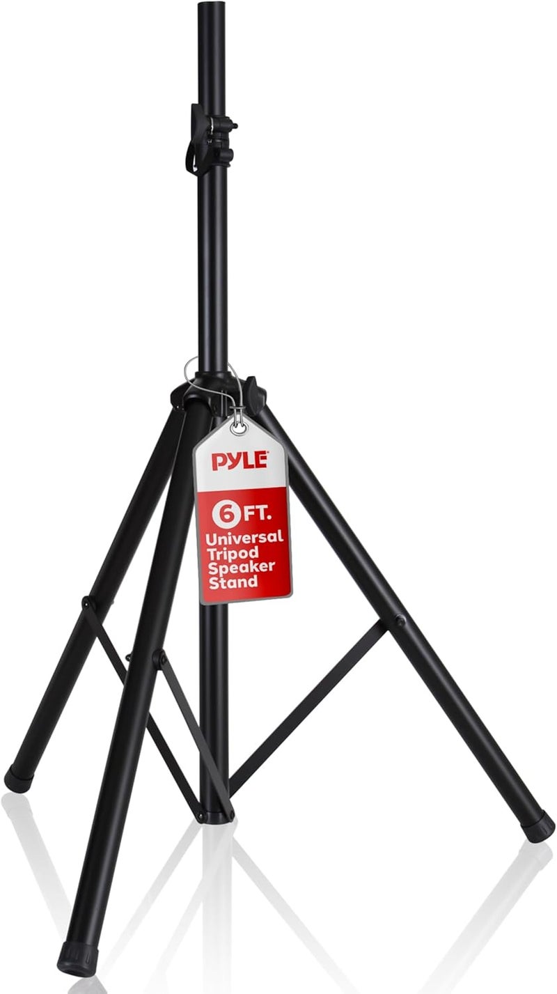 Pyle -PRO Universal Speaker Stand Mount Holder - 6’ft Heavy Duty Tripod w/Telescoping Height Adjustment 40” to 71” 35mm Compatible Insert Knob Style Lock Perfect for On-Stage or in-Studio Use AZPSTND2 - Image 1