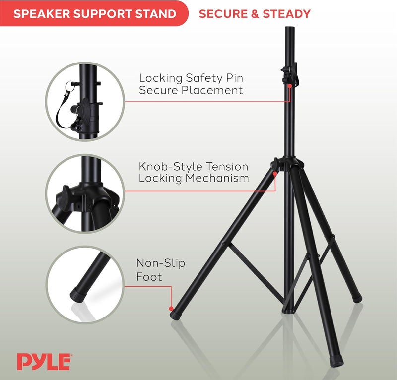 Pyle -PRO Universal Speaker Stand Mount Holder - 6’ft Heavy Duty Tripod w/Telescoping Height Adjustment 40” to 71” 35mm Compatible Insert Knob Style Lock Perfect for On-Stage or in-Studio Use AZPSTND2 - Image 2