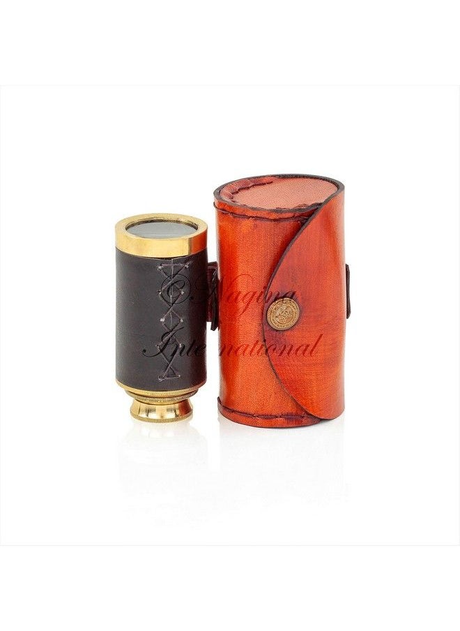 Nagina International 6" Solid Brass Quality Handcrafted Spyglass Telescope Set With Brown Carry Bag To Complete Your Collection  - Image 5