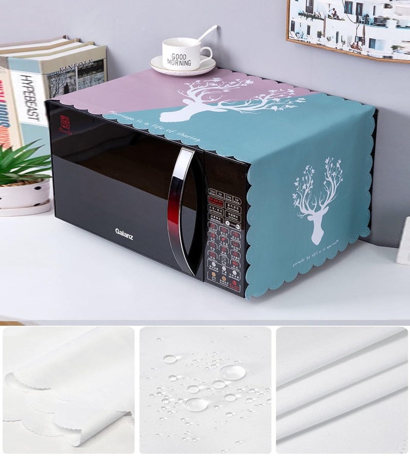 DARSHANAM WORLD Microwave Oven Cover, Waterproof Modern Design Kitchen Oven Cover Attractive Decorative Dust Proof Appliance Oven Top Cover (100 x 35 cm) (Deer Design) - Image 5