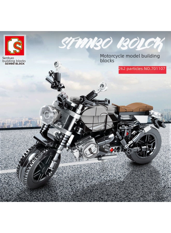 Senbao Building Blocks Technology Ducati Motorcycle Model Compatible With Lego Boys Puzzle Assembled Building Blocks Children's Toys-Color:Amaha JOG Motorcycle 701109 [color Box]]  - Image 5