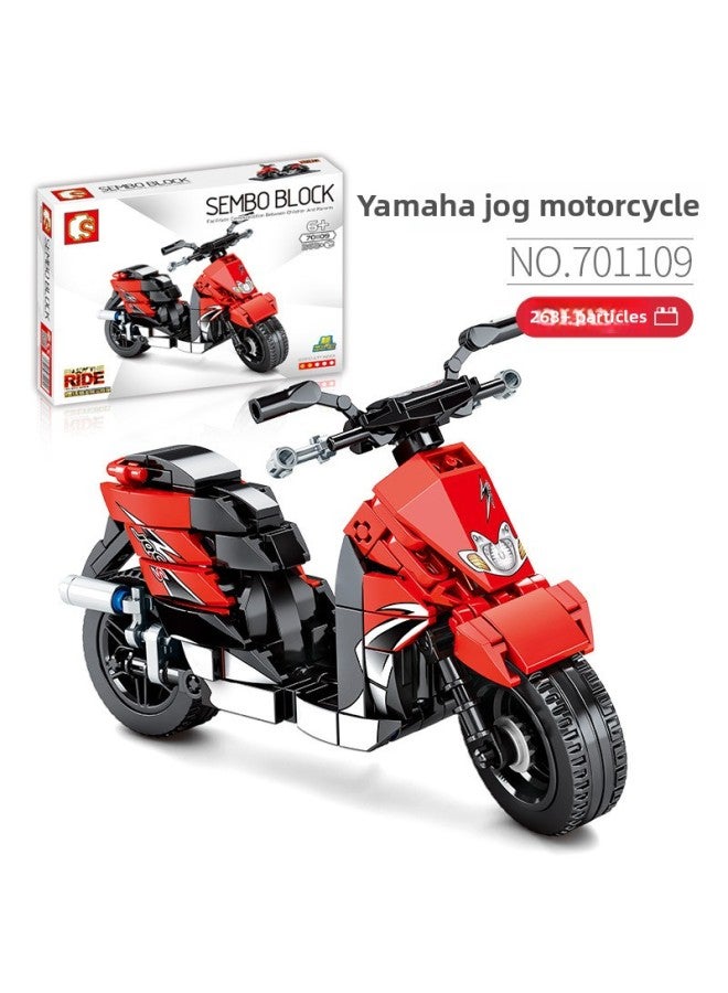 Senbao Building Blocks Technology Ducati Motorcycle Model Compatible With Lego Boys Puzzle Assembled Building Blocks Children's Toys-Color:Amaha JOG Motorcycle 701109 [color Box]]  - Image 1