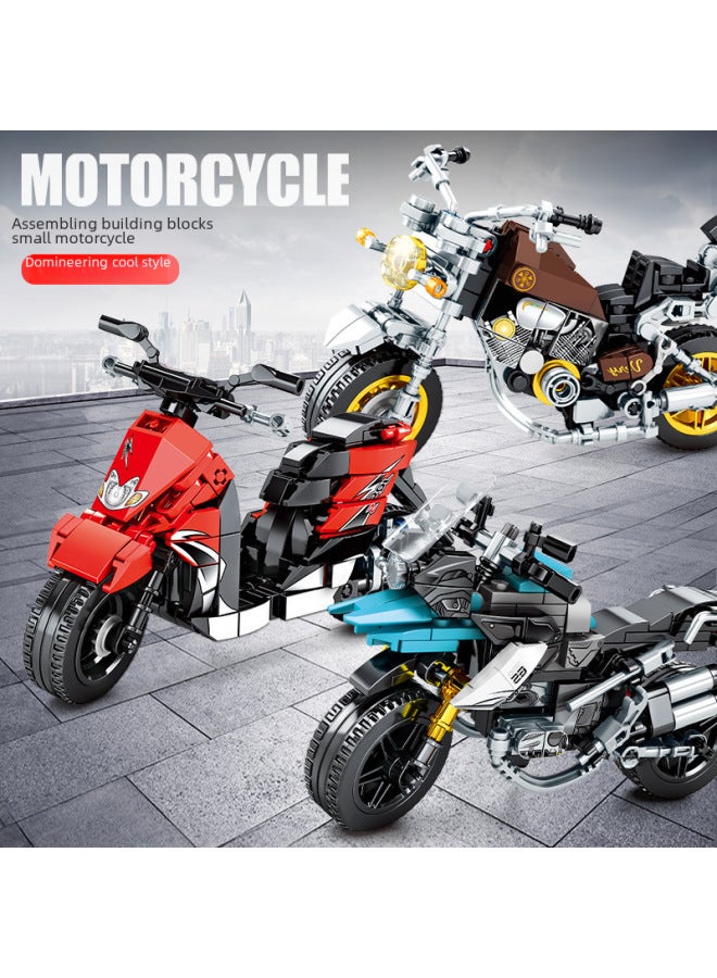 Senbao Building Blocks Technology Ducati Motorcycle Model Compatible With Lego Boys Puzzle Assembled Building Blocks Children's Toys-Color:Amaha JOG Motorcycle 701109 [color Box]]  - Image 2