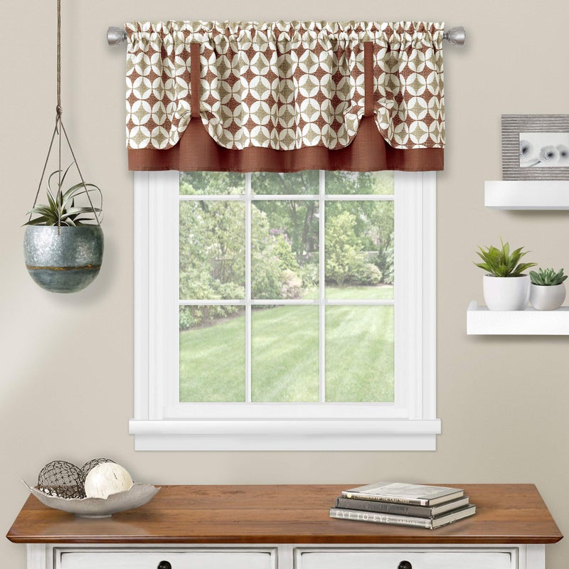 Achim Home Furnishings Callie Double Layer Pickup Valance 58x14 SpiceTan