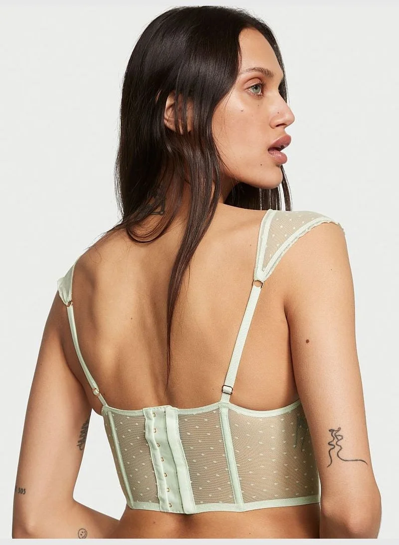 Victoria's Secret Strawberry Embroidery Cap-Sleeve Corset Top