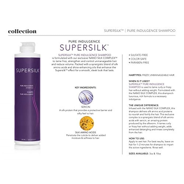Brocato Supersilk Pure Indulgence Shampoo, 10 oz | Silky and Smooth | Smoothing and Moisturizing Shampoo Tames Curly & Frizzy Hair - Image 3