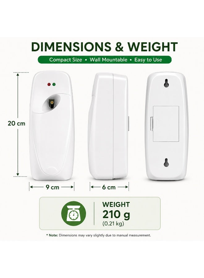 موزع معطر هواء أوتوماتيكي مثبت على الحائط يعمل بالبطارية - أبيض - Image 5