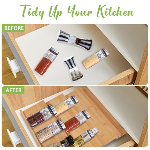 Graceware Bamboo Spice Drawer Organizer, 4 Tier Stackable Spice Rack for Cabinet, Seasoning Storage Organization，13'' Wide - Image 5