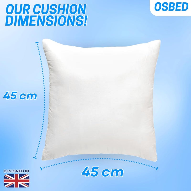 OSBED Luxury Cushion Inner Pads - Pack of 2, 45 x 45cm - Polyester Filling for Sofa and Home Decor - Image 2