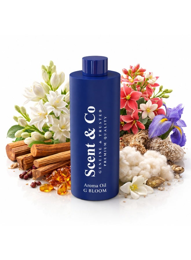 Scent & Co G BLOOM Aroma Oil Diffuser 500ML, Floral Citrus & Fruity Notes with White Musk & Vanilla, IFRA Certified, Pet Friendly Home Fragrance Oil, Made in UAE, Crafted in UK - Image 1