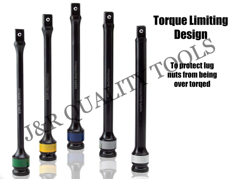 VCT 5PC TORQUE EXTENSION BAR TOOL SET 1/2" DR DRIVE TORQ TORK STICK COLOR AND LETTER - Image 4