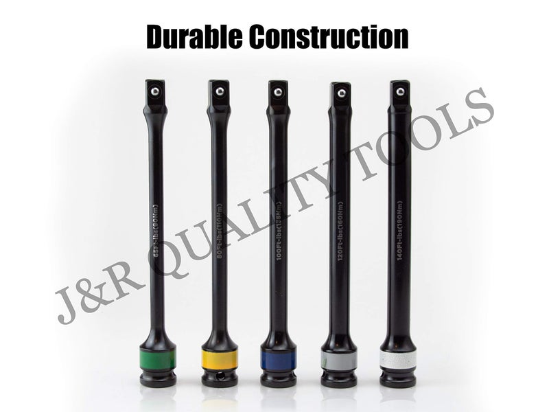 VCT 5PC TORQUE EXTENSION BAR TOOL SET 1/2" DR DRIVE TORQ TORK STICK COLOR AND LETTER - Image 3